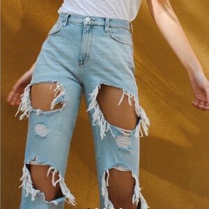 BDG Destroyed High Rise Mom Jeans Size 29